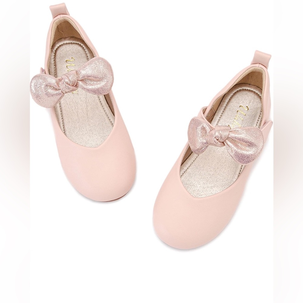 Walofou Blush Shoes for Girls Flats Shoes Bridesmaid Kids Wedding Flower Girl